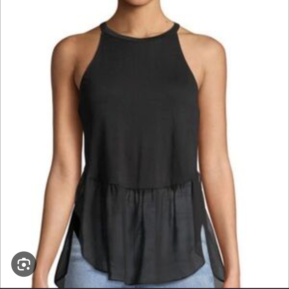 BCBGeneration Black Flowy Tank Top